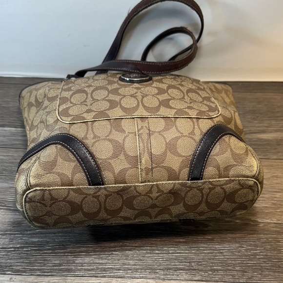 Coach Tan and Brown Signature Tote - Picture 8 of 15